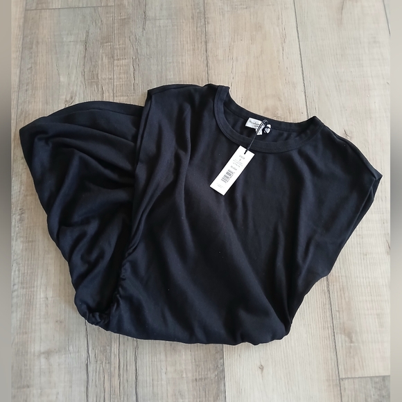 NWT Michael Stars Ricci Power Shoulder Dress in black. Size S - Picture 4 of 5